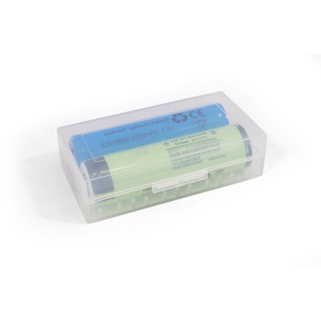 BasicNature Akku-Box für 2 x 18650 Akkus transparent