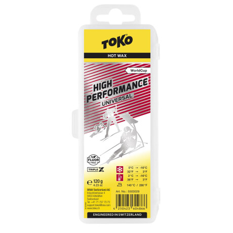 TOKO High Performance Hot Wax universal 120g - mittelhartes Rennwax WorldCup