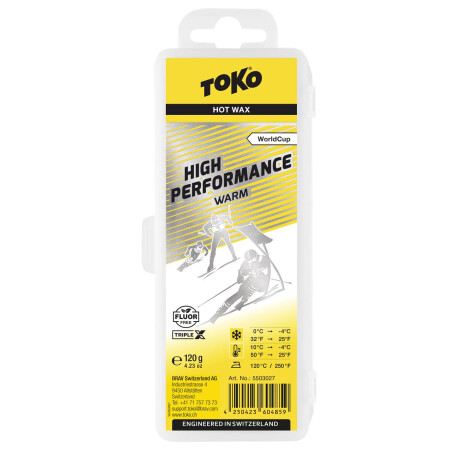 TOKO High Performance Hot Wax warm 120g weiches Rennwax WorldCup