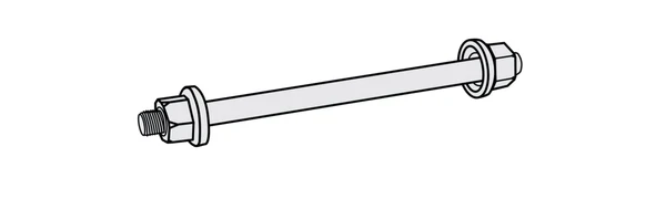 Bei verschraubten Achsen ist die Hinterachse des Fahrrads mit zwei Muttern verschraubt