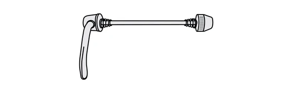 Der Schnellspanner besitzt einen Hebelmechanismus zum Öffnen/Schließen der Achse