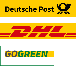 GoGreen Zustellung durch unsere zuverlässigen Partner DHL oder Deutsche Post. 